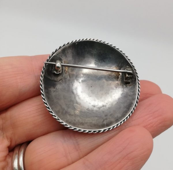 Edward Spencer for Artificers' Guild c1905 Arts and Crafts hammered silver brooch with agates