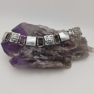 Murrle Bennett c1900 rare design Arts and Crafts design bracelet in 950 silver and blister pearl