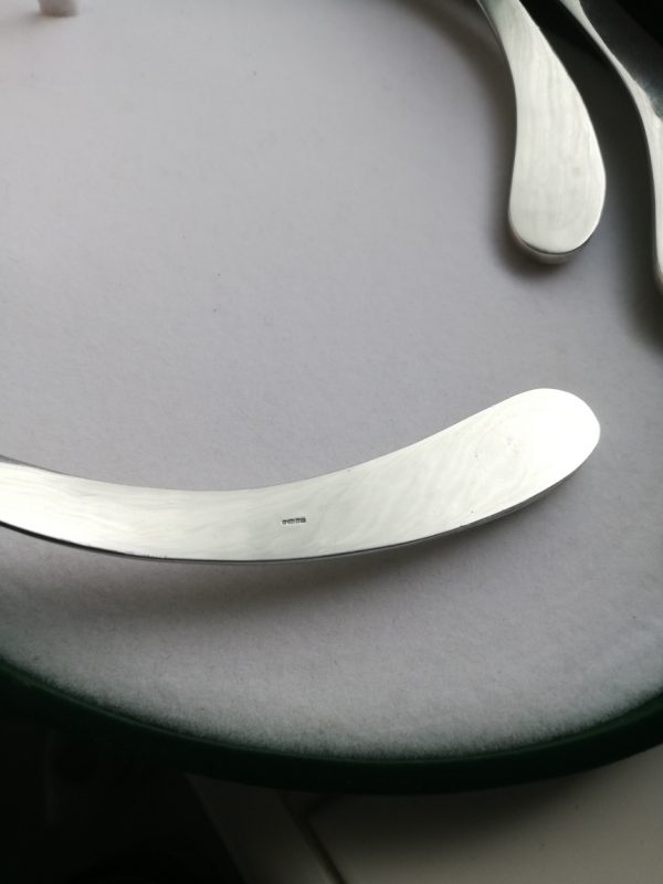 Modernist statement, substantial and heavy hinged solid silver torque necklace, UK hallmarks