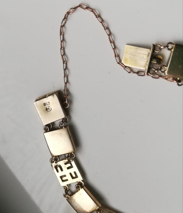 Murrle Bennett signed c1900 9ct gold and blister pearl bracelet, elegant and tasteful!