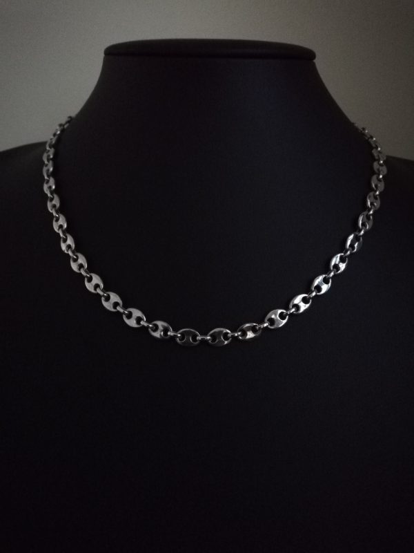 Vintage Italian solid sterling silver mariner link necklace, substantial and quality piece