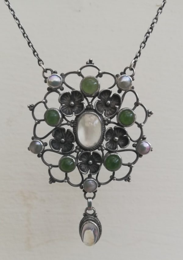 c1905 wonderful Birmingham School (Linnell?) Arts and Crafts necklace of superior form and design