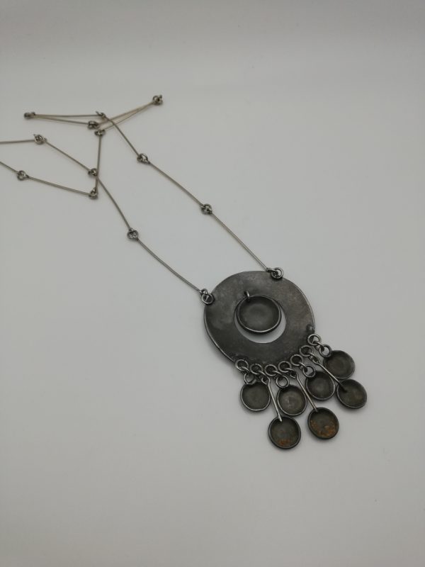 Robert Catterson-Smith rare Arts and Crafts necklace in white metal and pewter c1903