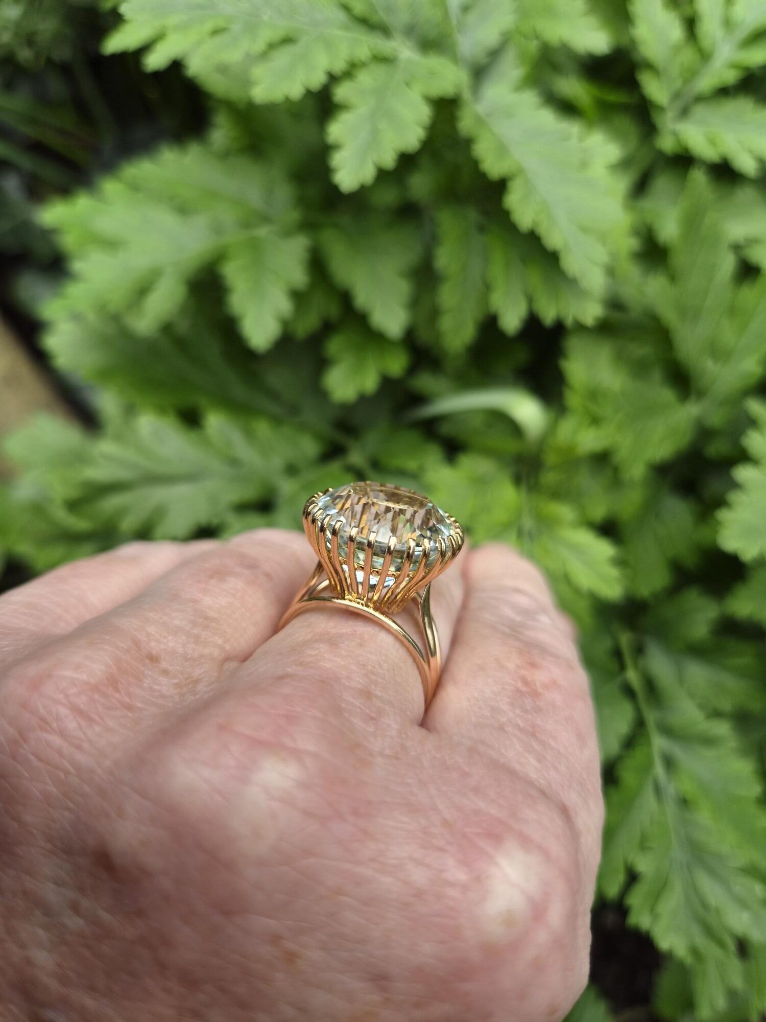 Outstanding French 23ct aquamarine and gold statement ring-a bespoke piece with appraisal - Image 5