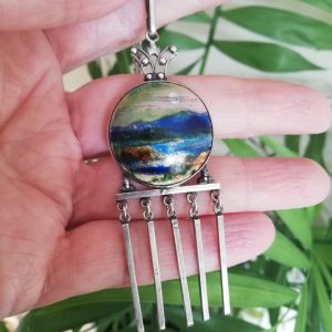 Scarce attr Fleetwood Charles Varley for Guild of Handicraft enamel and silver pendant necklace c1900