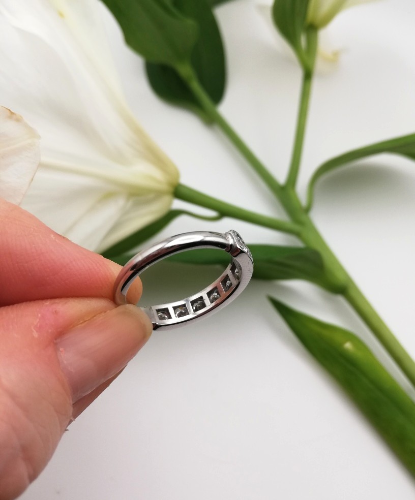 Impressive Art Deco late 1920s platinum and 1.25ct diamond wedding band / half eternity ring Impressive Art Deco late 1920s platinum and 1.25ct diamond wedding band / half eternity ring
