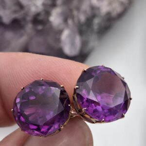 Edwardian synthetic Alexandrite and 9ct gold earrings c1910 exquisite!